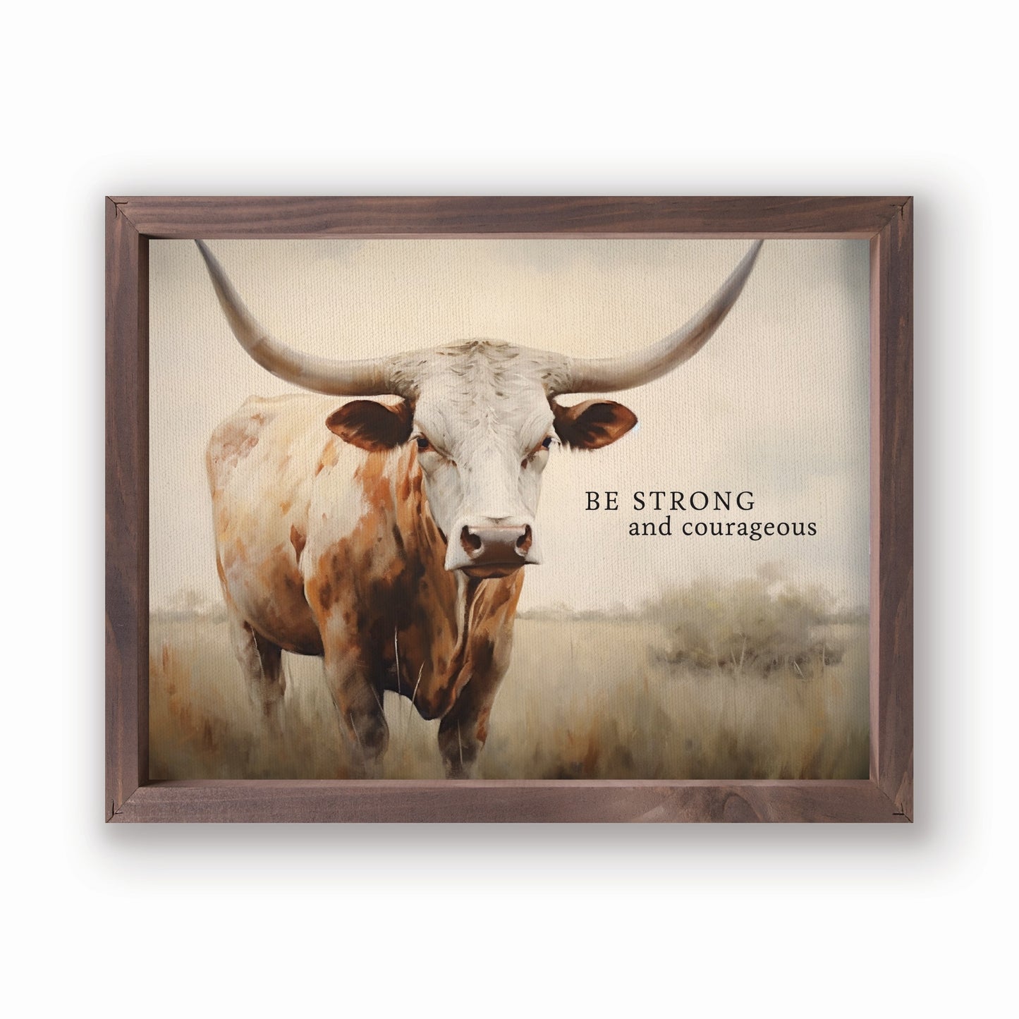 Framed Linen-Be Strong And Courageous (16.75" x 12.75")