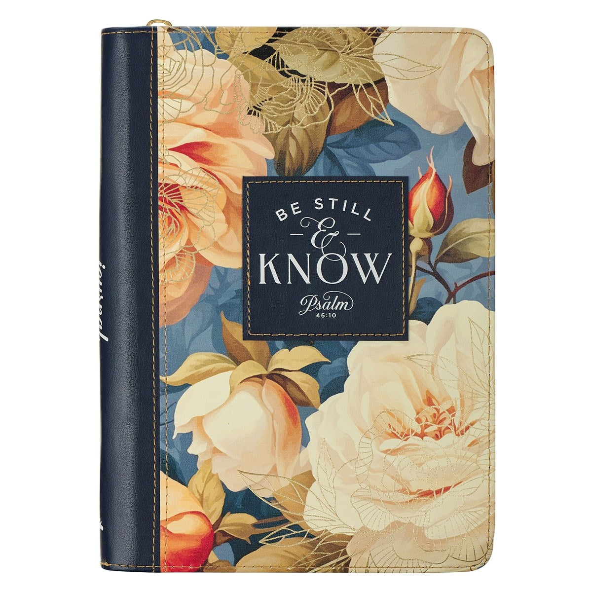 Journal Classic W/ Zip-Be Still Ps. 46:10-Navy
