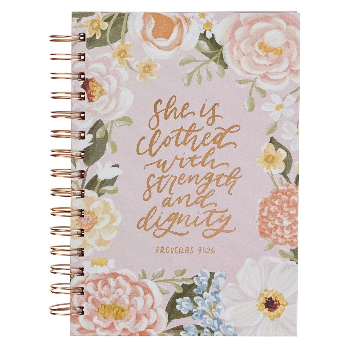Journal Wirebound-Strength & Dignity Prov. 31:25-Pink Floral