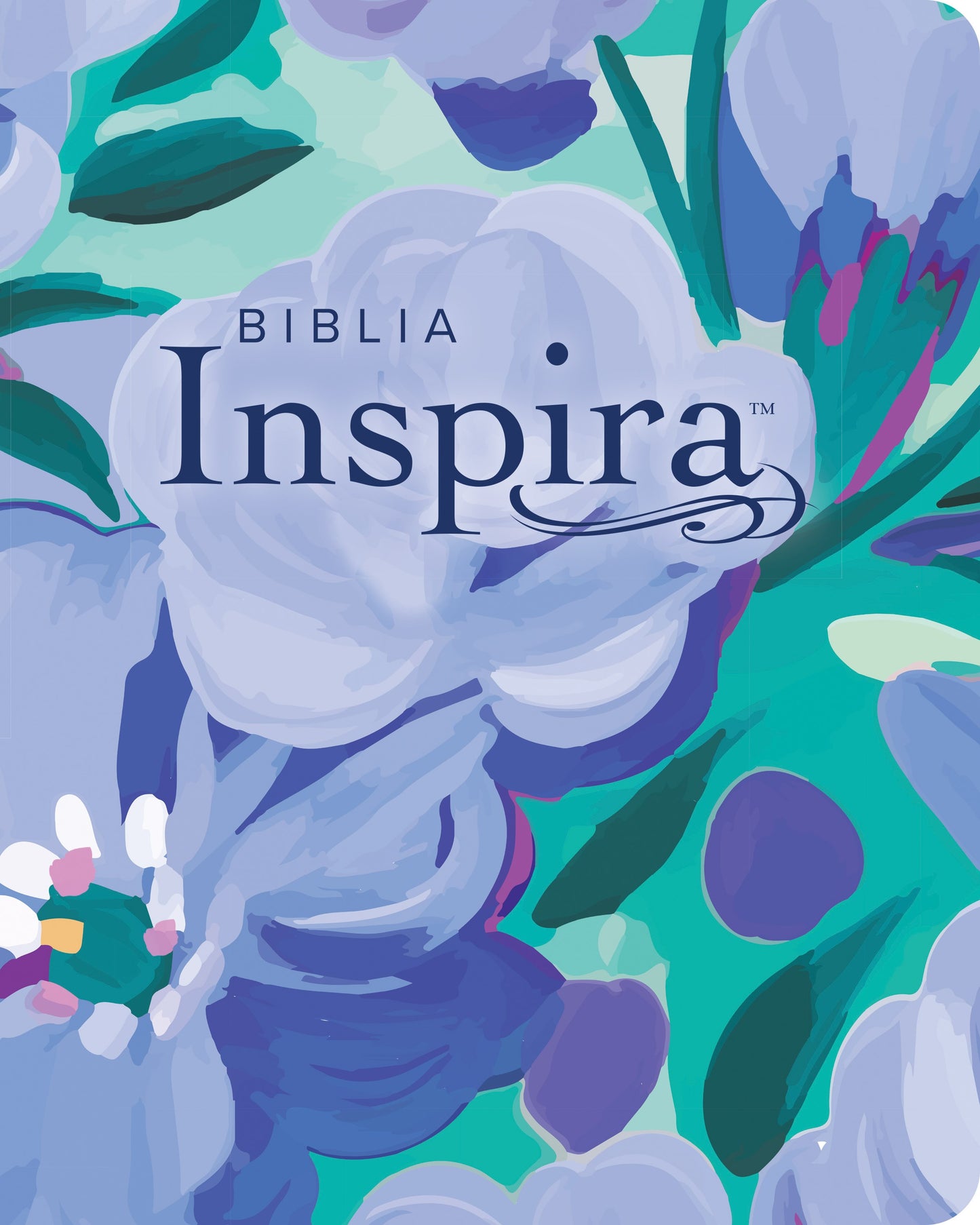 NTV Biblia Inspira Letra Grande con Filament (NLT Inspire Large Print Filament Enabled)-Blue Bouquet LeatherLike