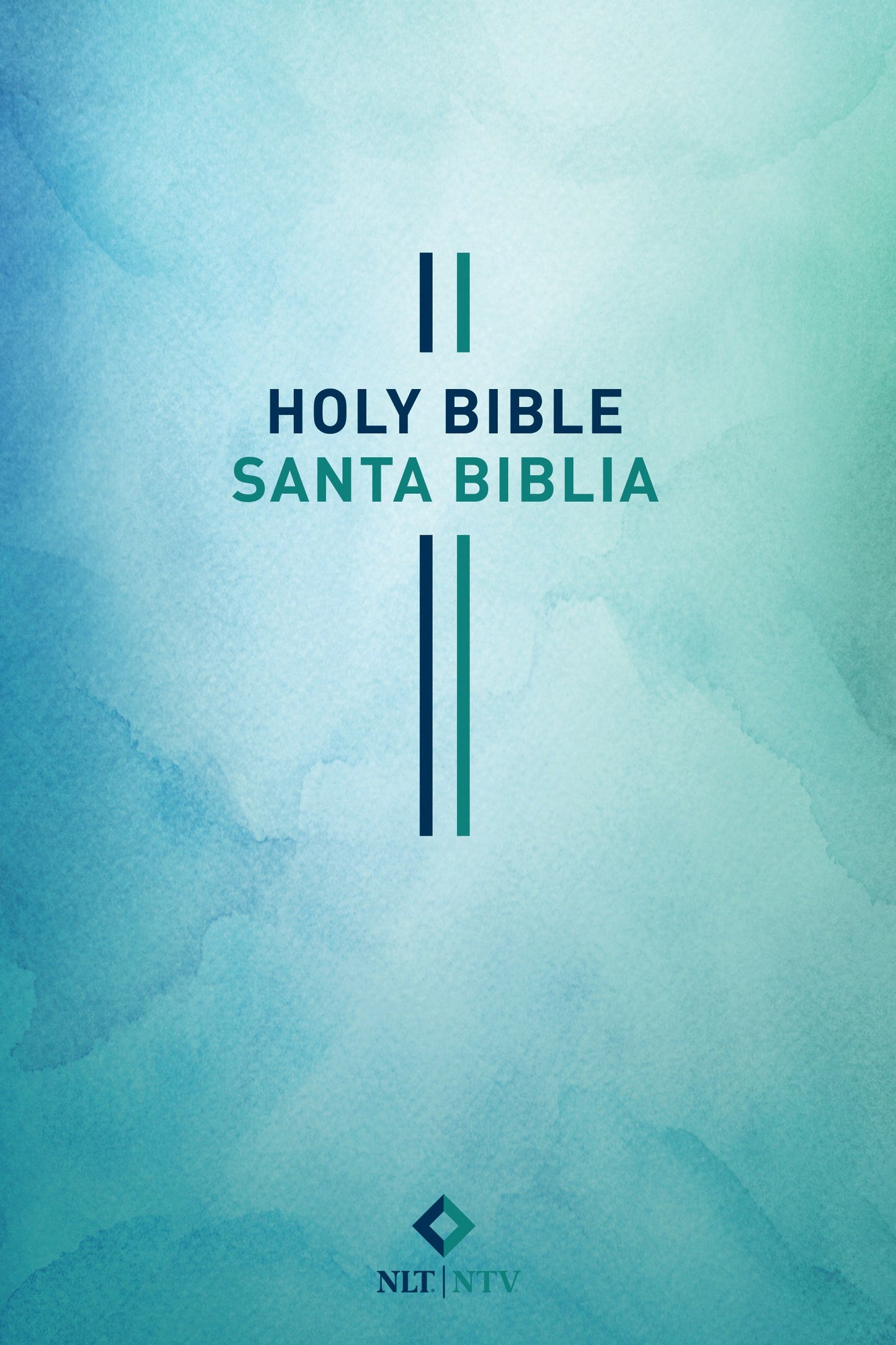 NLT/NTV Bilingual Bible (Biblia Bilingue NLT/NTV)-Blue Watercolor Softcover