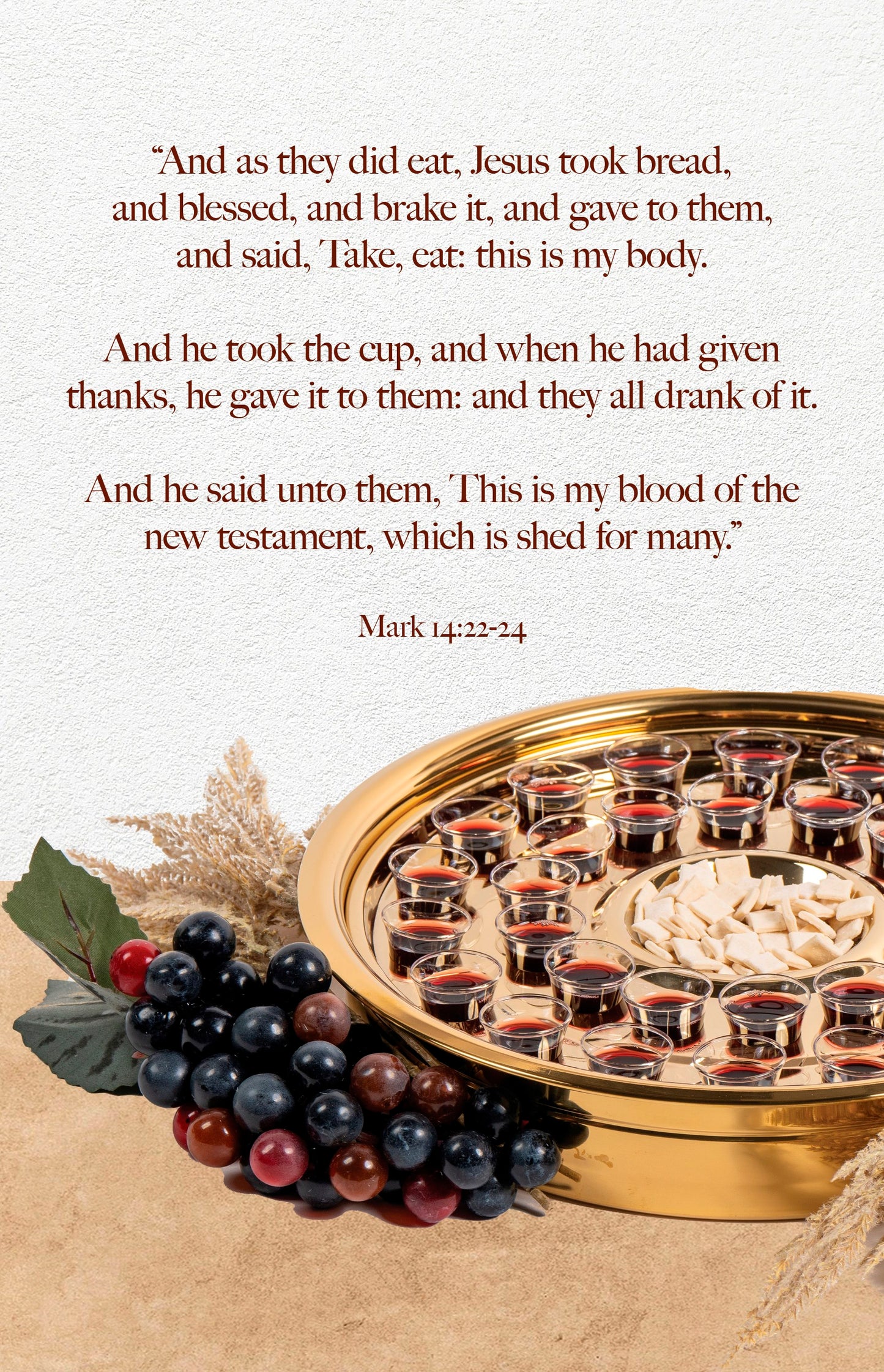 Bulletin-This Is My Blood...Which Is Shed For Many (Mark 14:22-24 KJV) (Pack Of 100)