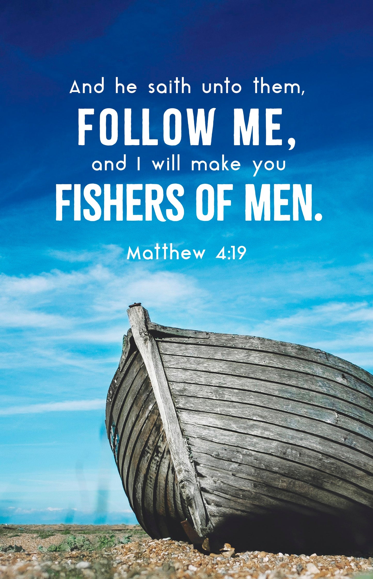 Bulletin-And He Saith Unto Them Follow Me (Matthew 4:19 KJV) (Pack Of 100)