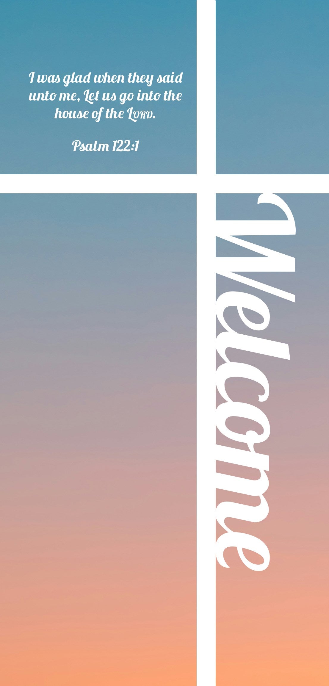 Guest Card-Welcome: I Was Glad When They Said (Psalm 122:1 KJV) (Pack Of 50)