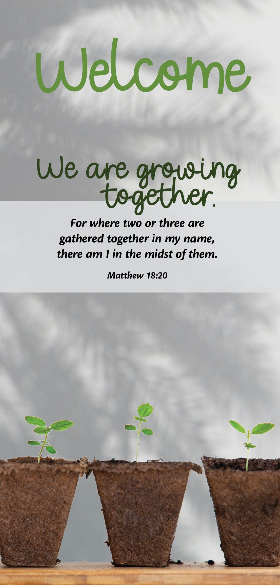 Guest Card-Welcome: We Are Growing Together (Matthew 18:30 KJV) (Pack Of 50)