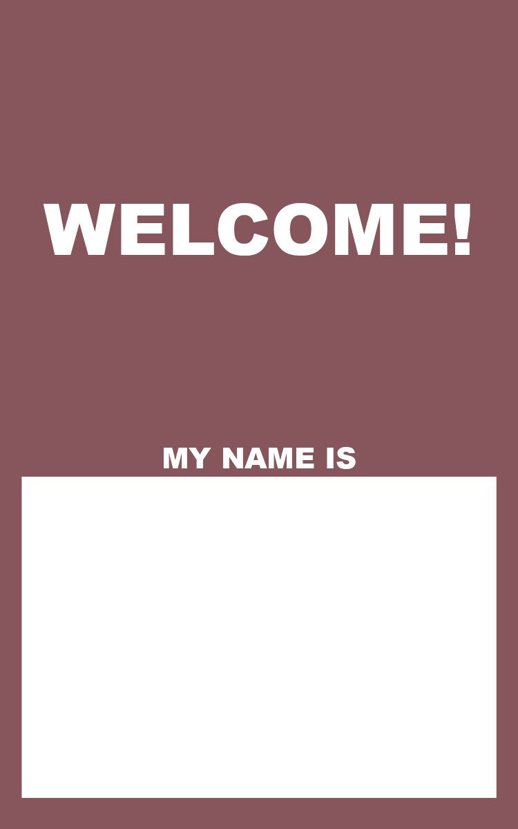 Name Tag-Welcome!/My Name Is...-Burgundy (Pack Of 50)