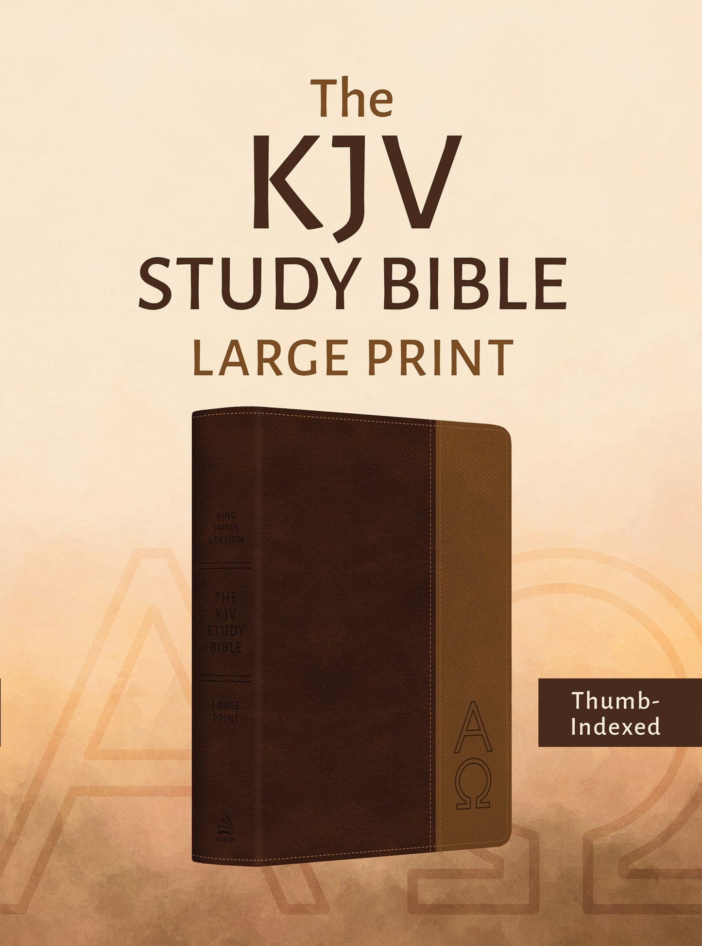 KJV Study Bible/Large Print-Two Tone Brown Alpha & Omega DiCarta-Indexed