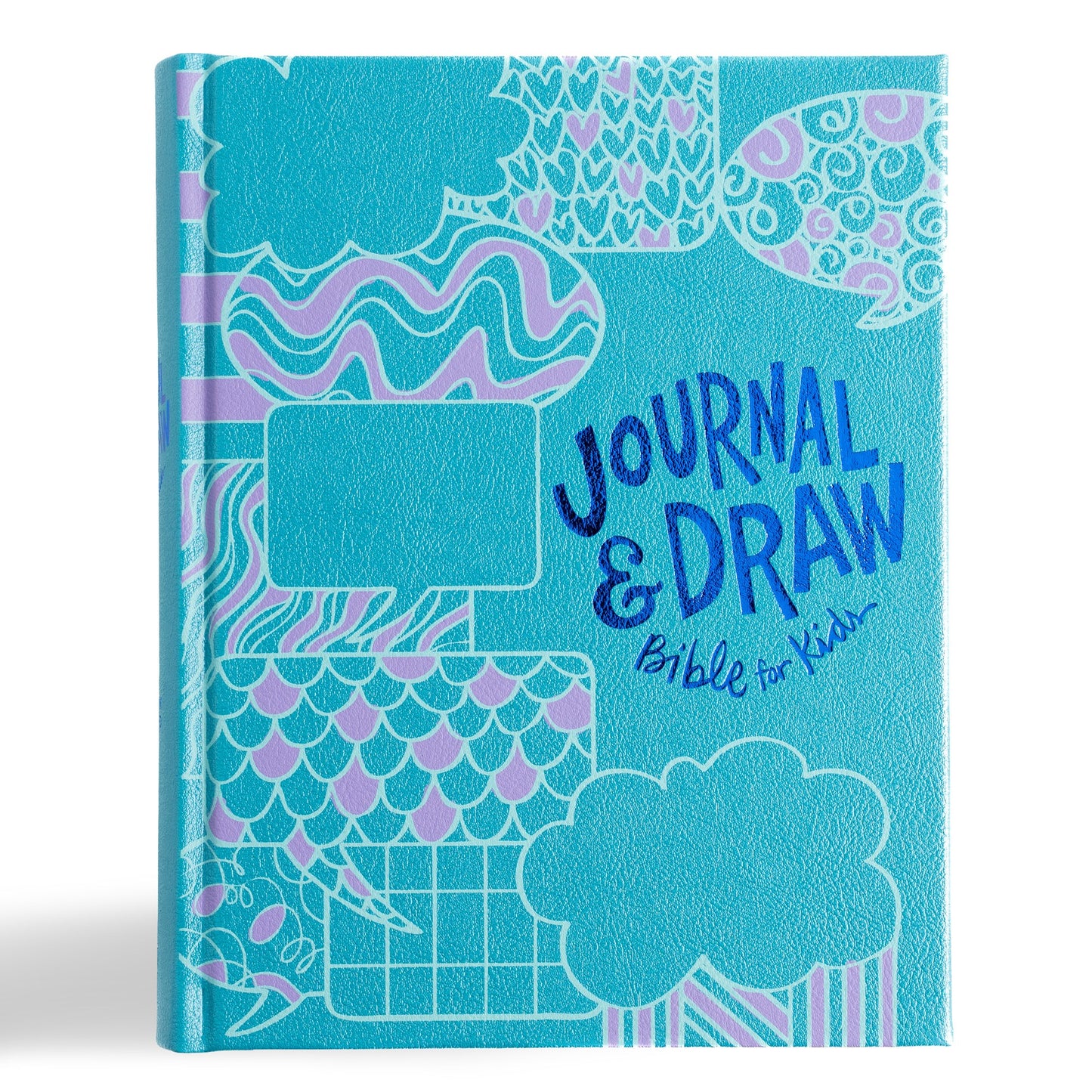 CSB Journal And Draw Bible For Kids-Teal LeatherTouch Over Board
