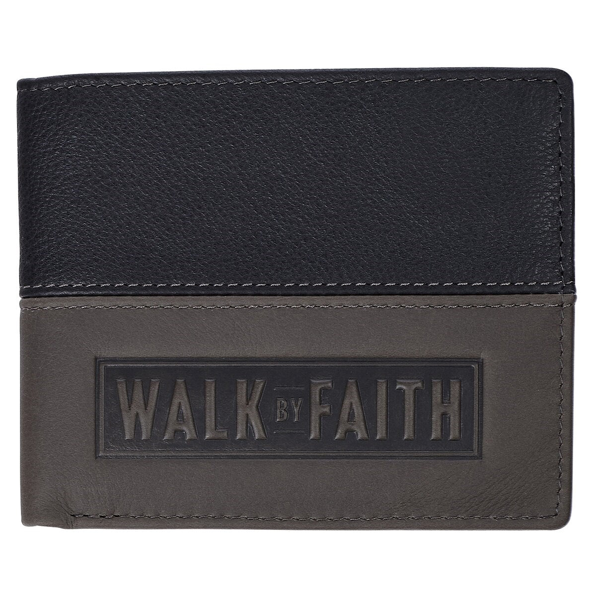 Wallet-Leather-Walk by Faith 2 Cor. 5:7-Two-tone