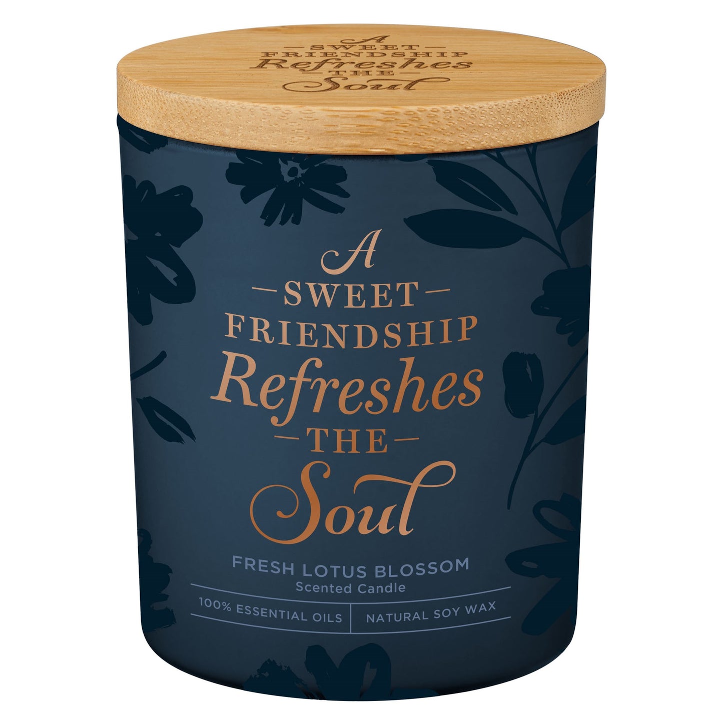 Candle-Sweet Friendship-Fresh Lotus Blossom (4.5 Oz)-Glass w/Bamboo Lid
