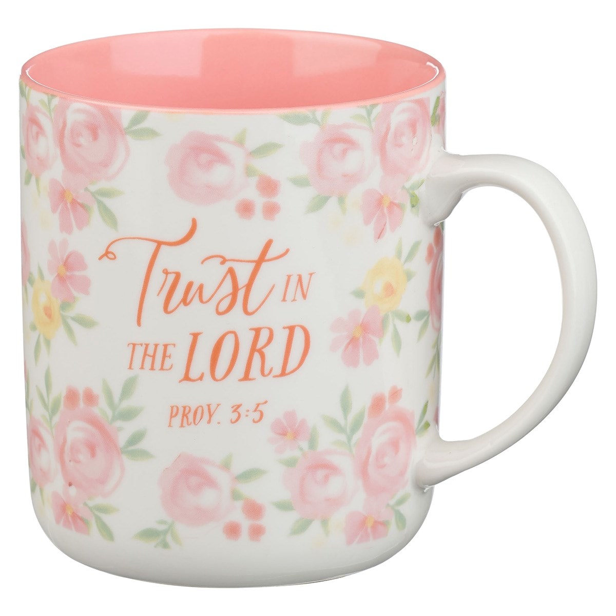 Ceramic Mug-Trust in the Lord Prov. 3:5-Pink Floral