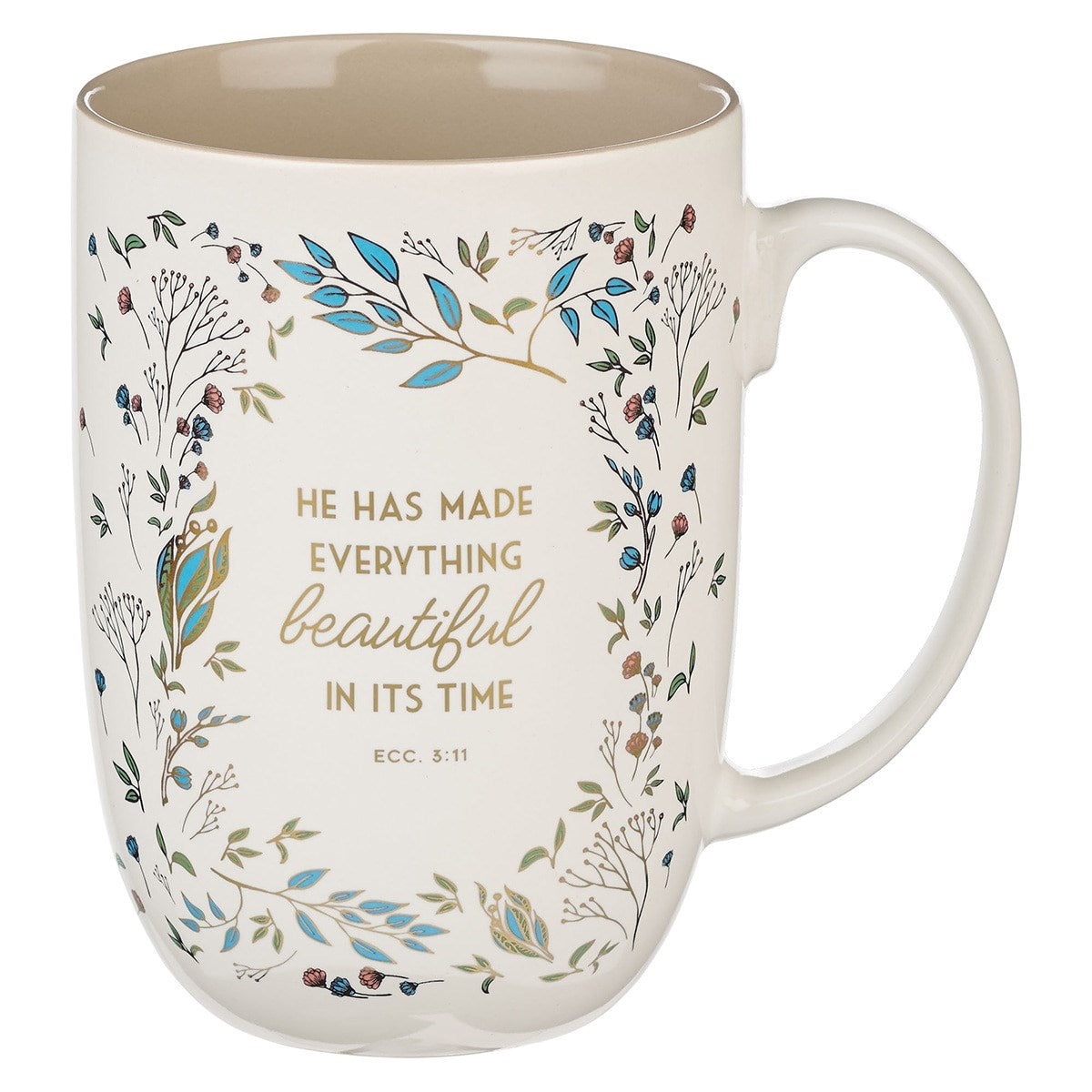 Ceramic Mug-Everything Beautiful Ecc. 3:11-Cream/Brown