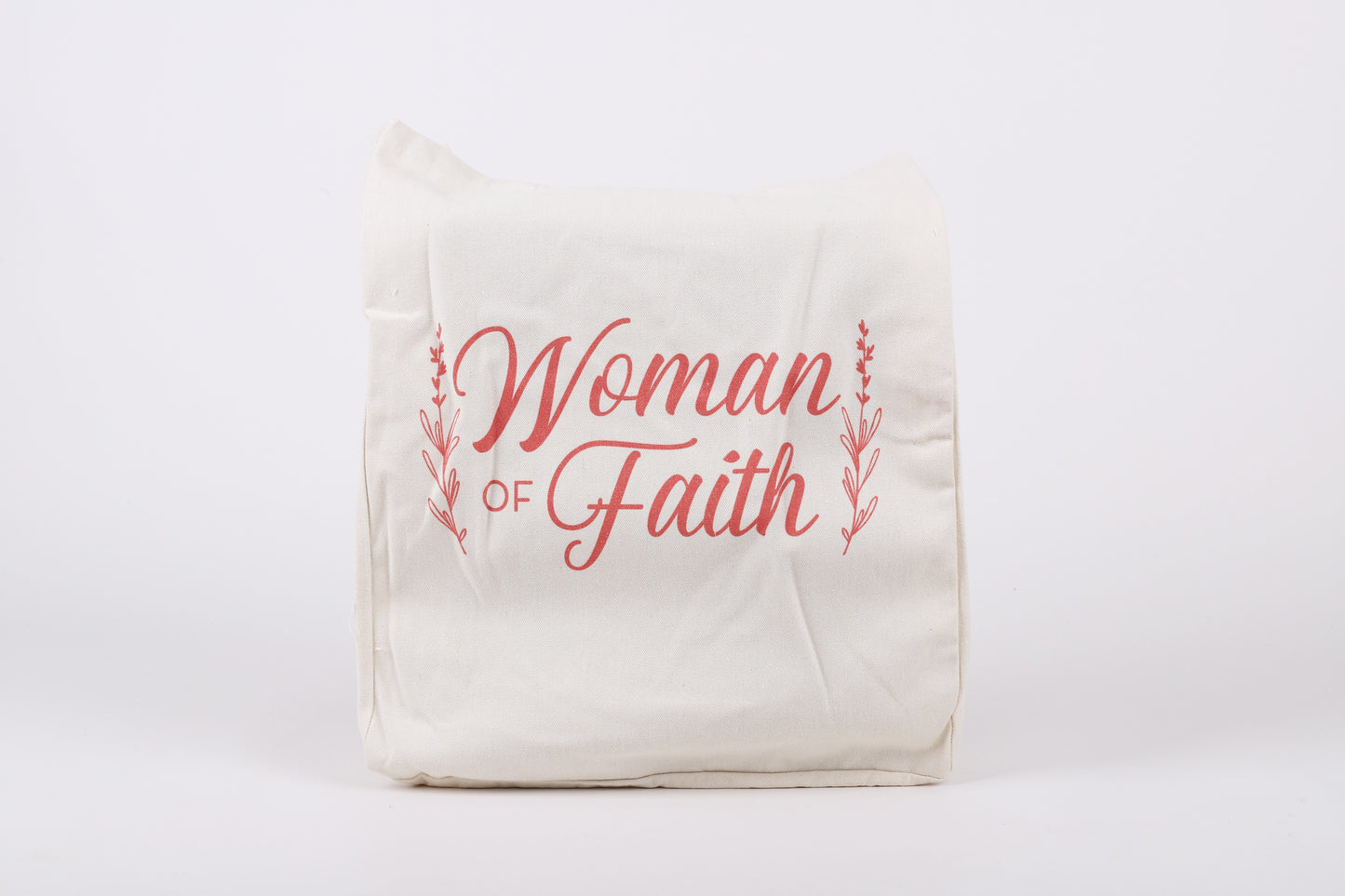 Tote-Cotton-Woman Of Faith (16 1/4"" x 13 1/4"" w/ 9 1/2"" Handle)