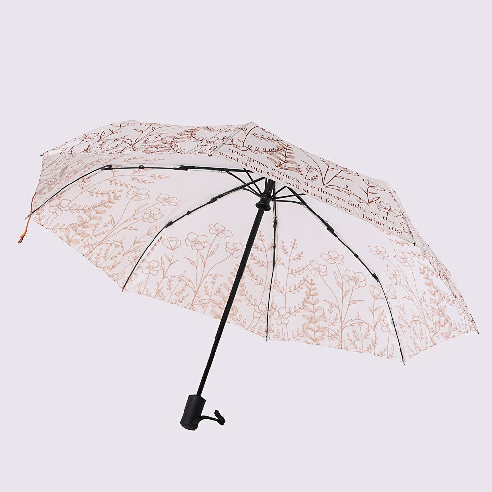 Umbrella-Compact-Isaiah 40:8-Tan