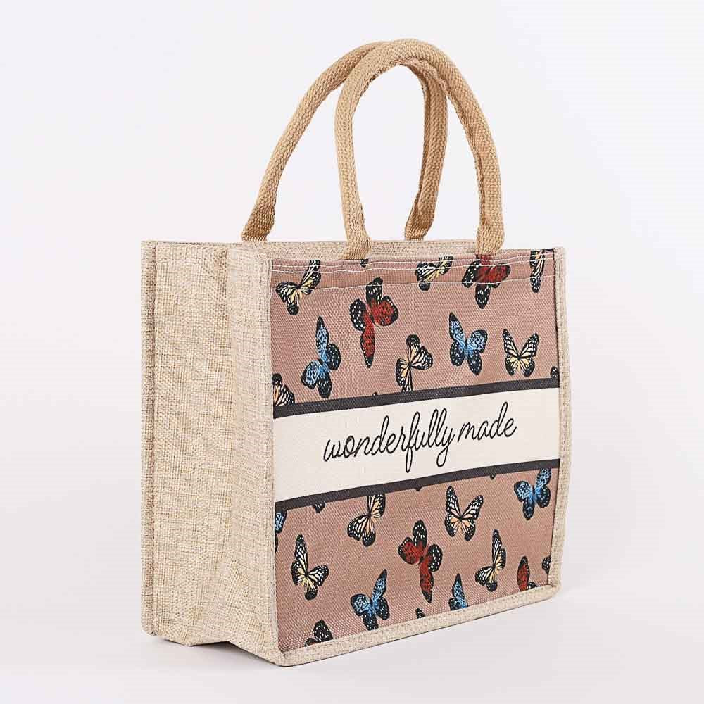 Tote-Canvas-Wonderfully Made-Butterflies (10 1/2 x 13 1/2 x 4 1/2)
