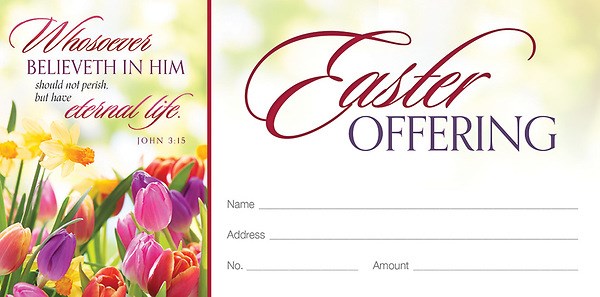 Offering Envelope-Whosever Believeth In Him/Easter (John 3:15 KJV) (Pack Of 100)