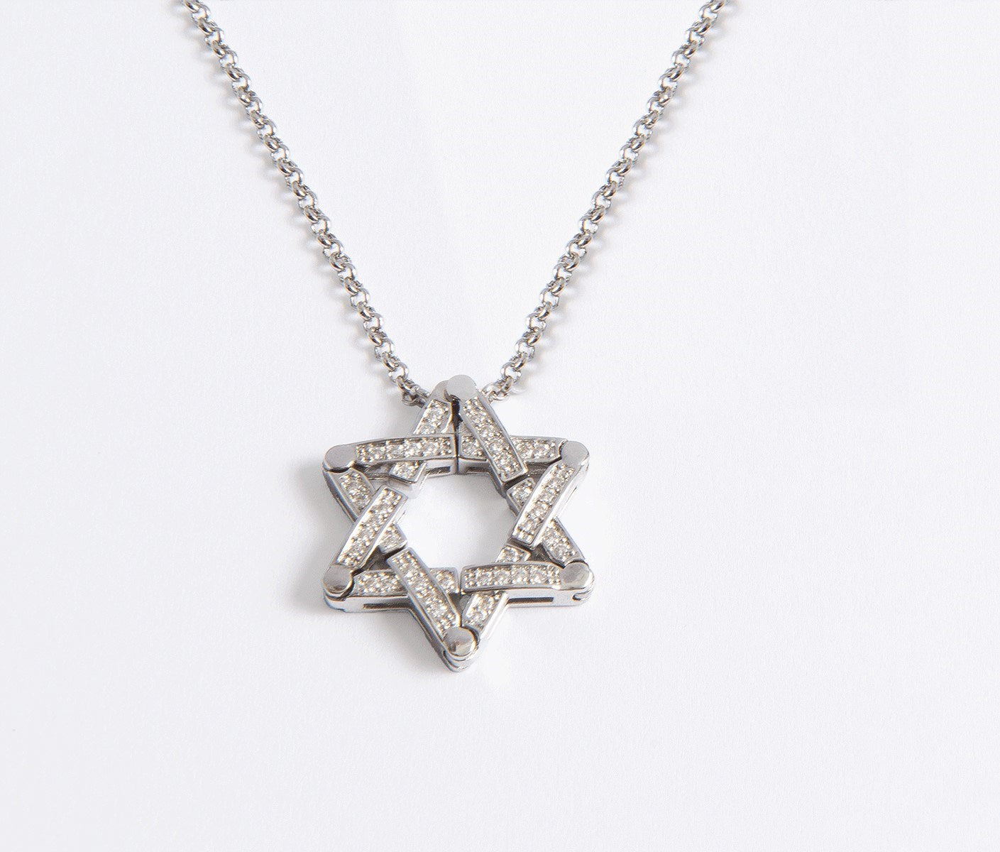 Necklace-Transforming Butterfly Star Of David-22" Chain (#95100)