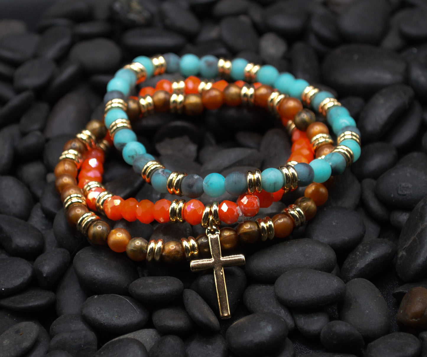 Bracelet-Eden Merry-Cross-Three Strand-Multi