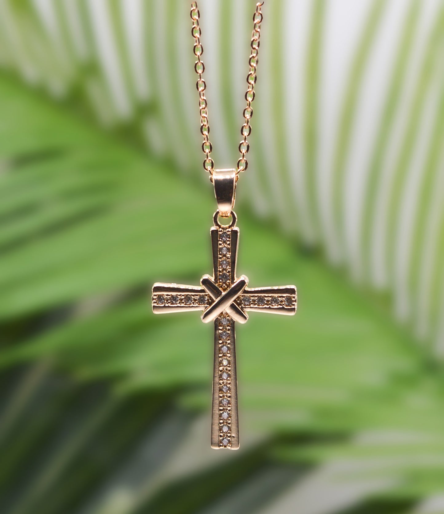 Necklace-Eden Merry-Cross-Gold