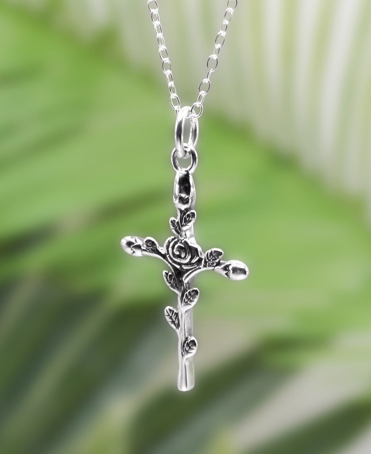Necklace-Eden Merry-Cross-Floral