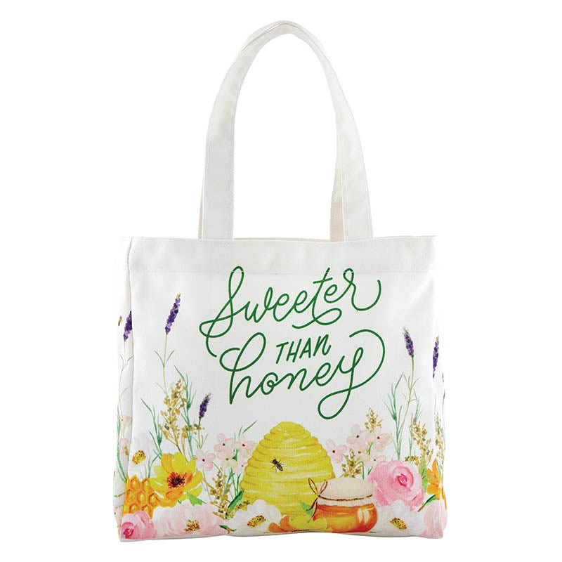 Canvas Tote-Sweeter Than Honey (Psalm 119:103) (10" x 10" w/3.5" Gusset)