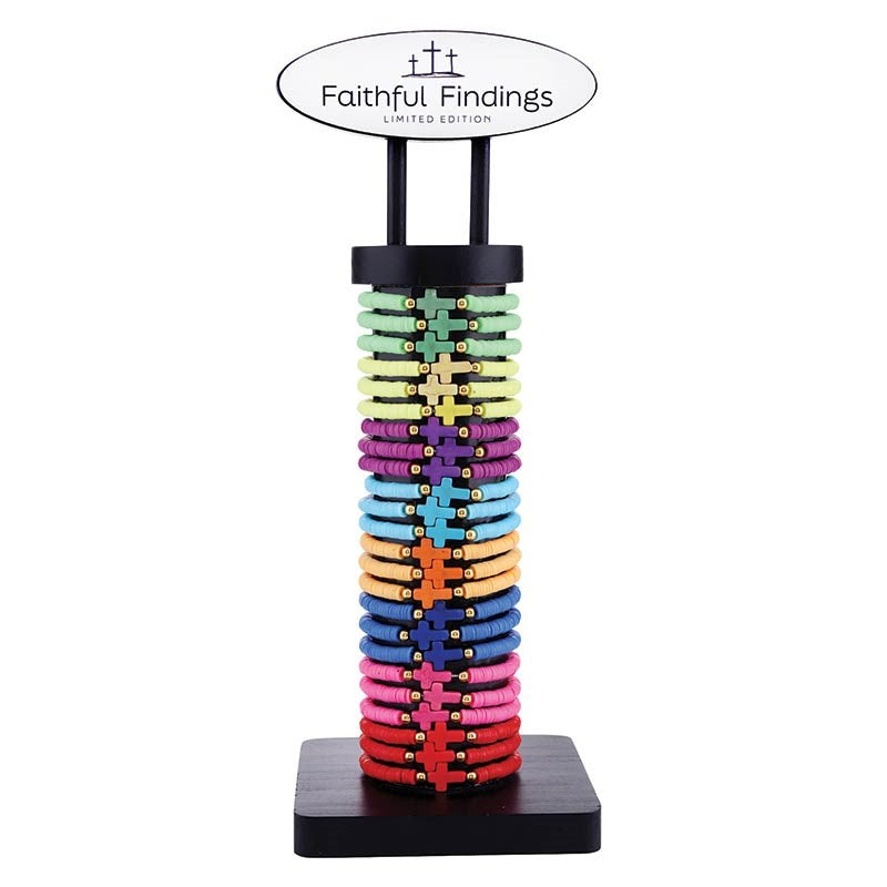 Bracelet-Ceramic Elastic Filled Display (8 Asst) (24 Pcs)