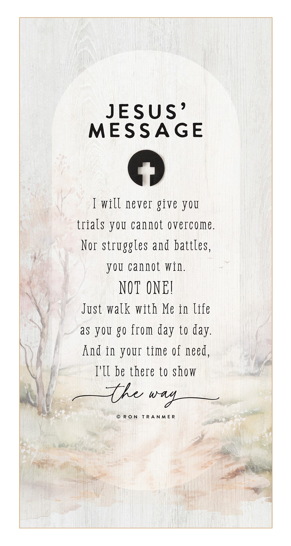 Plaque-Black Wood Emblem-Jesus' Message (6.75 x 13.625)