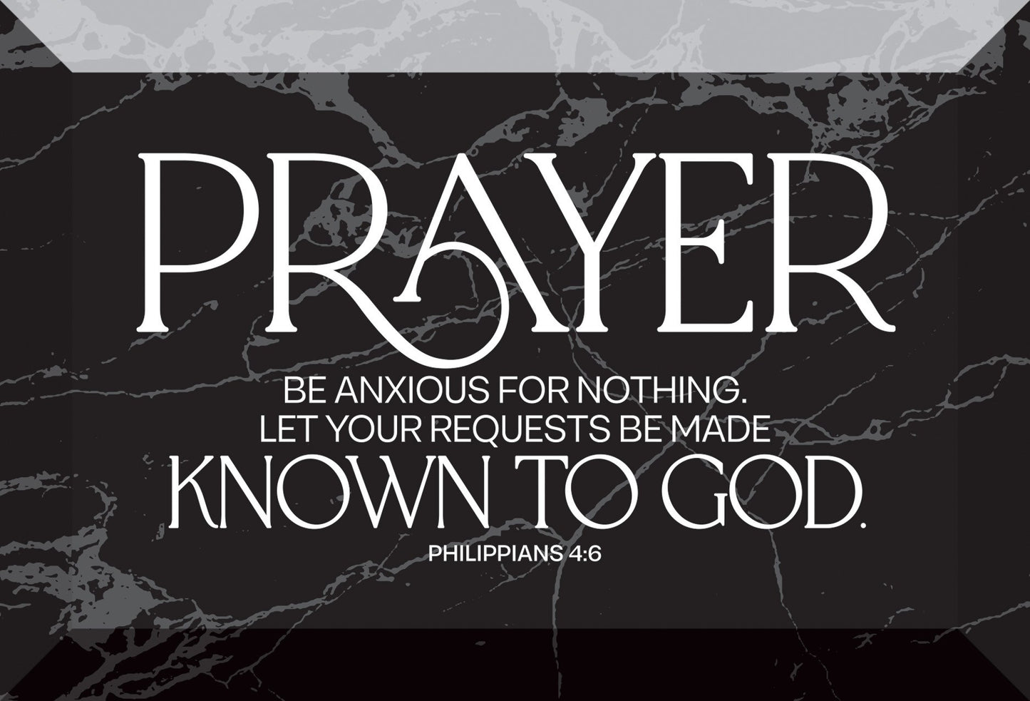 Glass Plaque-Prayer Be Anxious For (6 x 4)