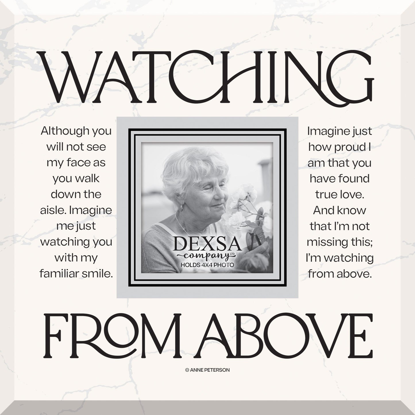 Glass Photo Frame-Watching From Above (12 x 10) (Holds 4 x 6 Photo)