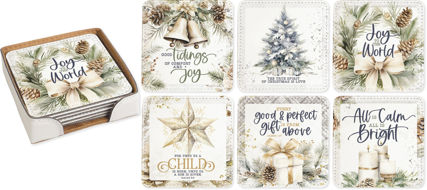 Coaster Set-Winter White Assorted (Set of 6)