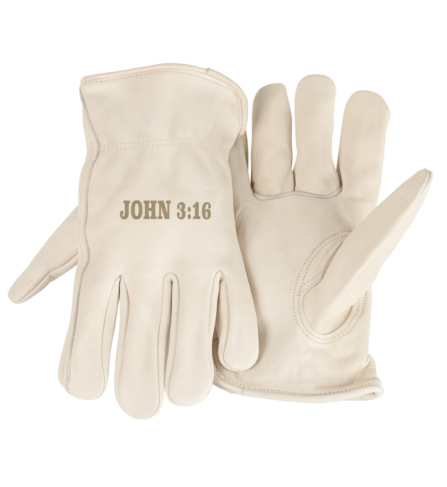 Gloves-Unlined-John 3:16-White (Large)