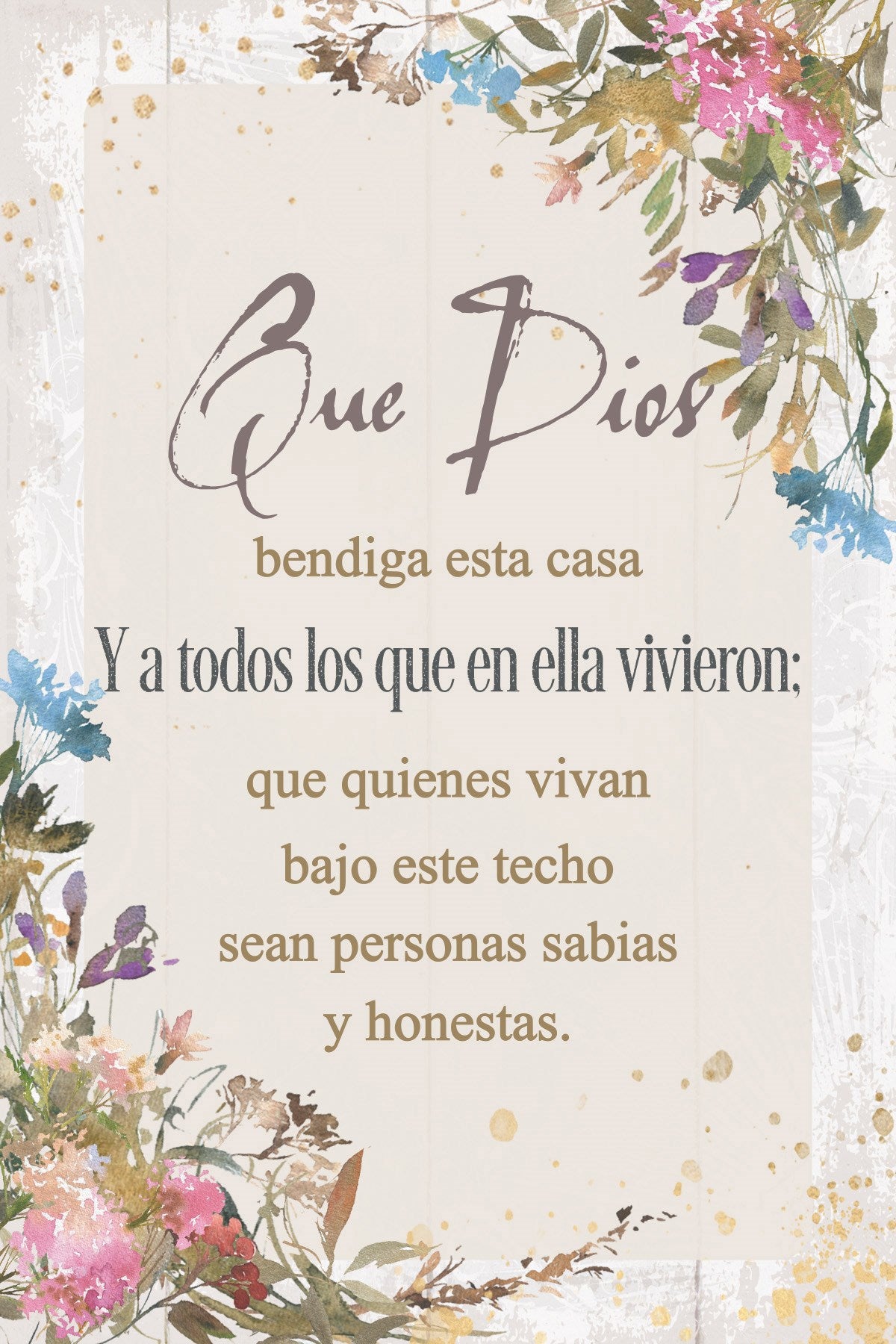 Spanish Plaque-May God Bless This... (Que Dios Bendiga Esta...) (4 x 6)