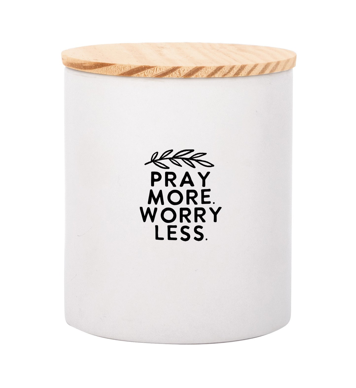 Canister-Pray More Worry Less W/ Lid