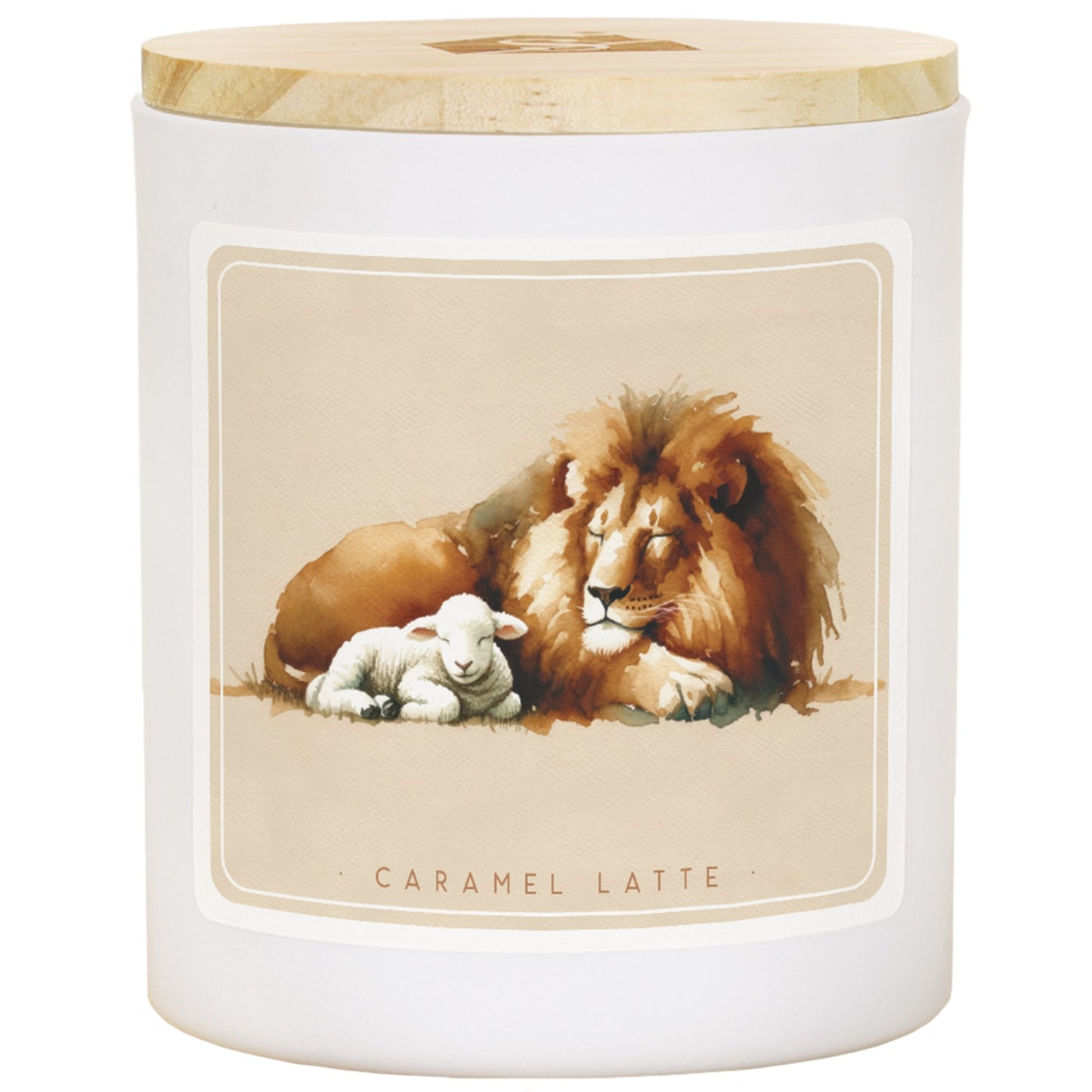 Candle-Lion Lamb Art -Caramel Latte Scent (11OZ-2 WICK)