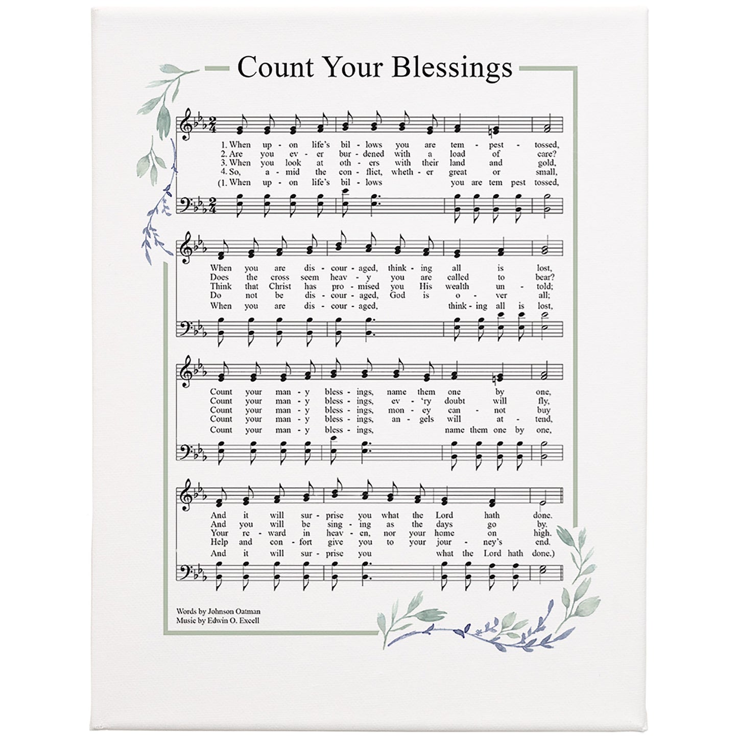 Wrapped Canvas-Count Your Blessings (12 x 9)