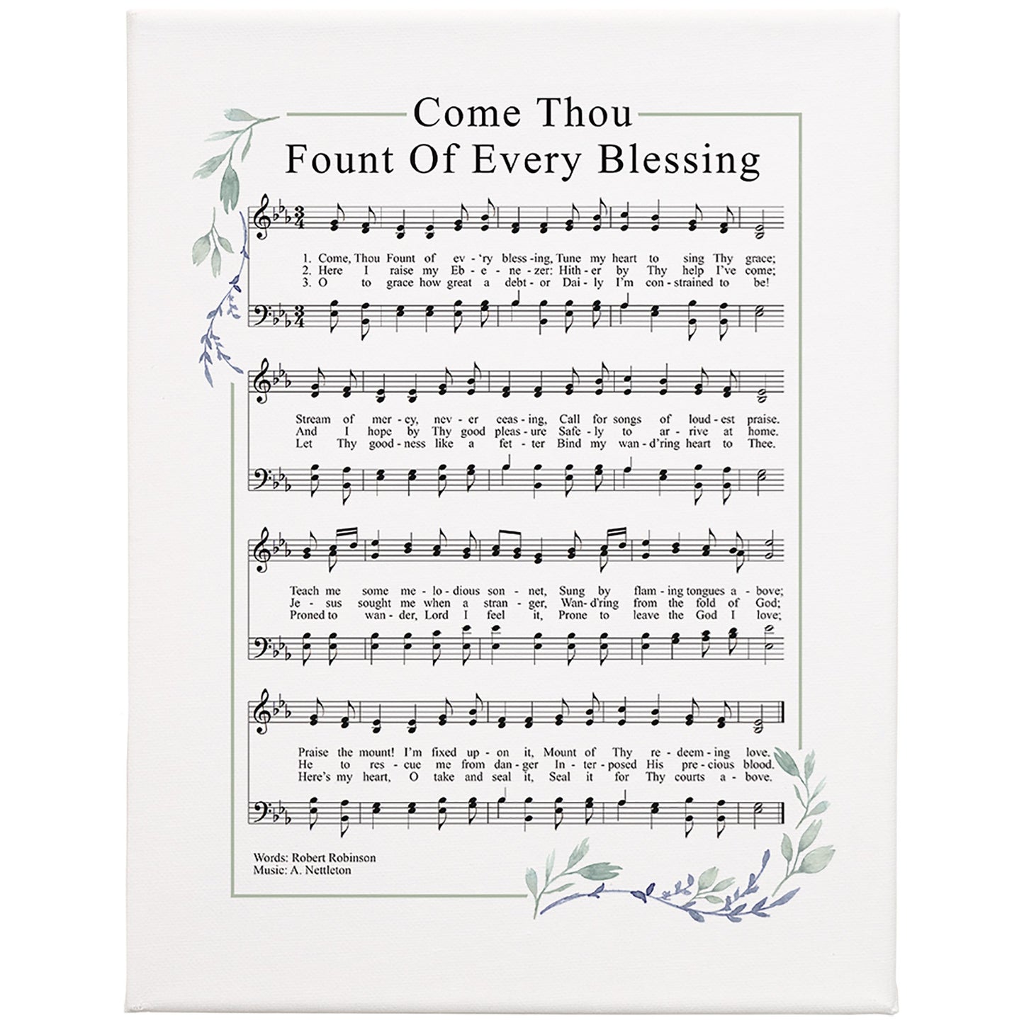 Wrapped Canvas-Come Thou Font (12 x 9)