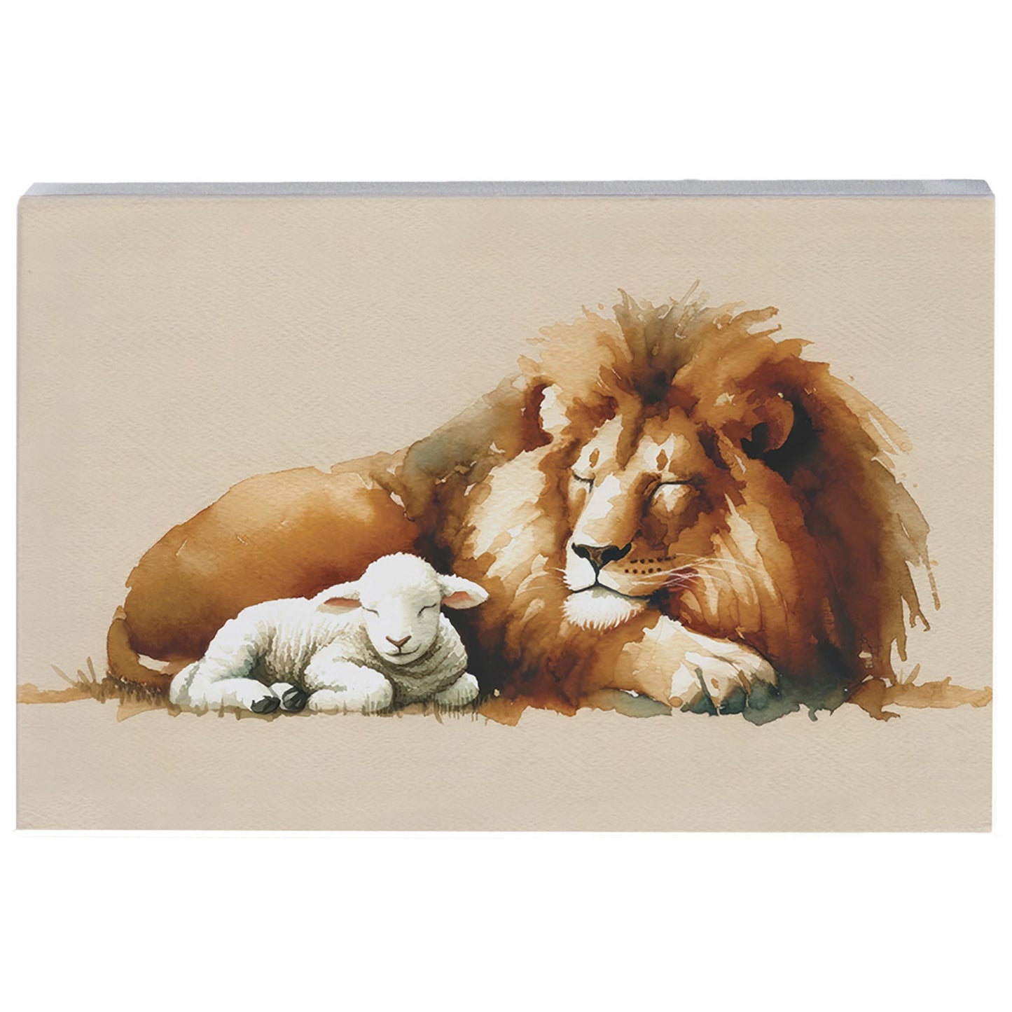 Small Talk Rectangle-Lion Lamb Art (3.5 x 5.25)