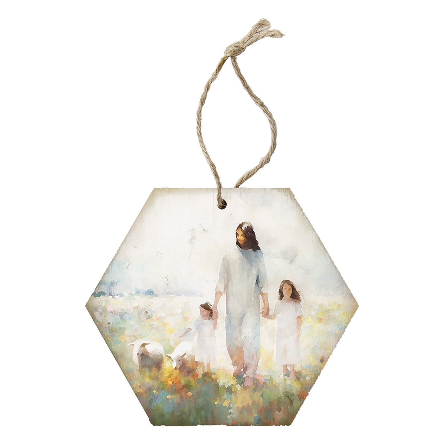 Ornament-Honeycomb-Jesus Children Art (6.875 x 4.5)