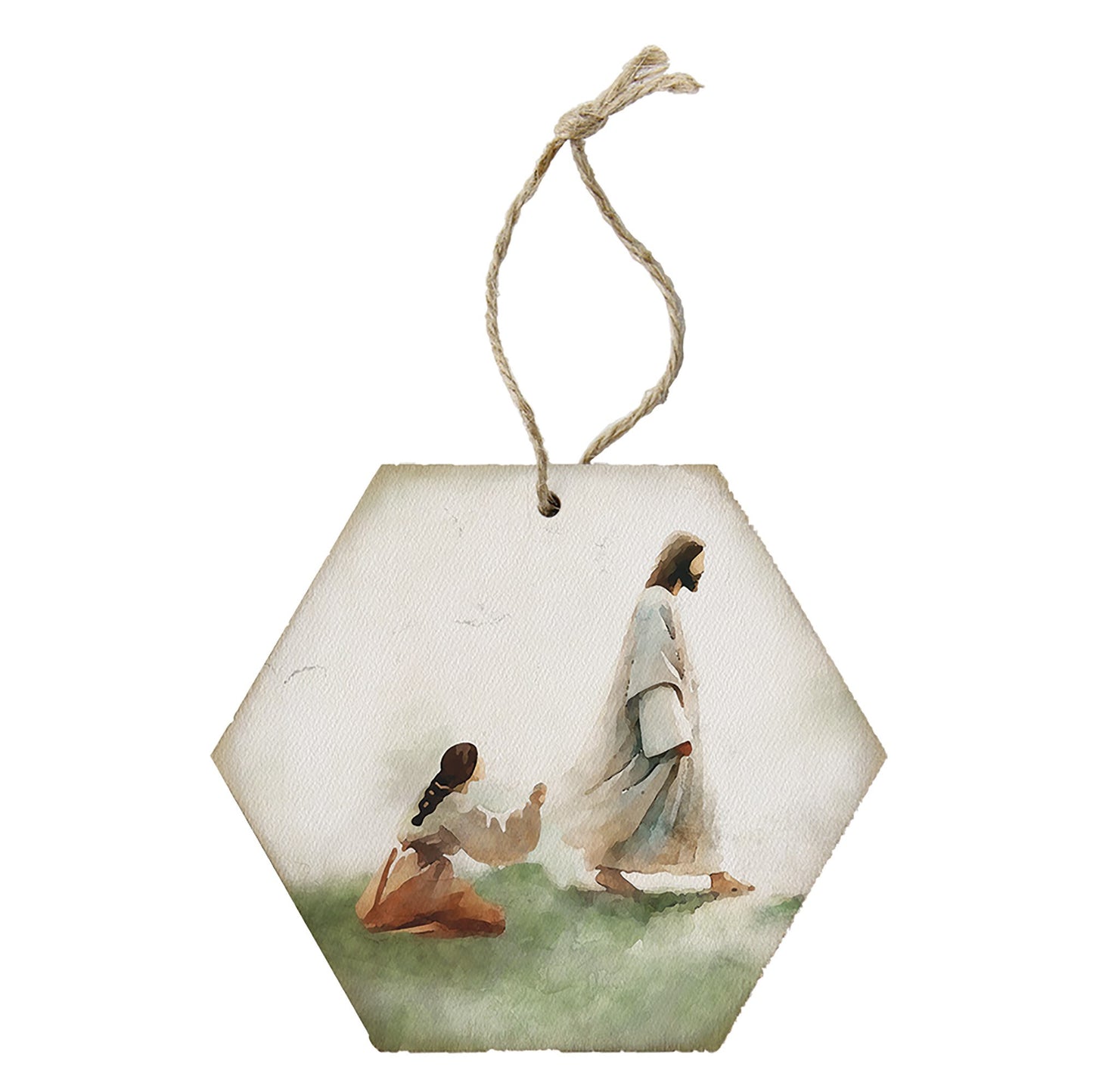 Ornament-Honeycomb-Jesus Healed Woman (6.875 x 4.5)