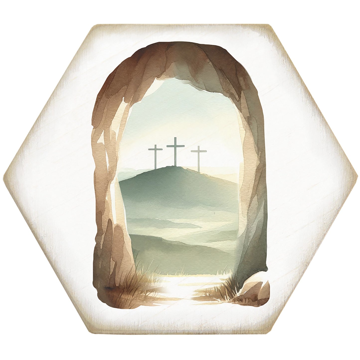 Coaster-Honeycomb-Empty Tomb Art (4.5 x 3.785)