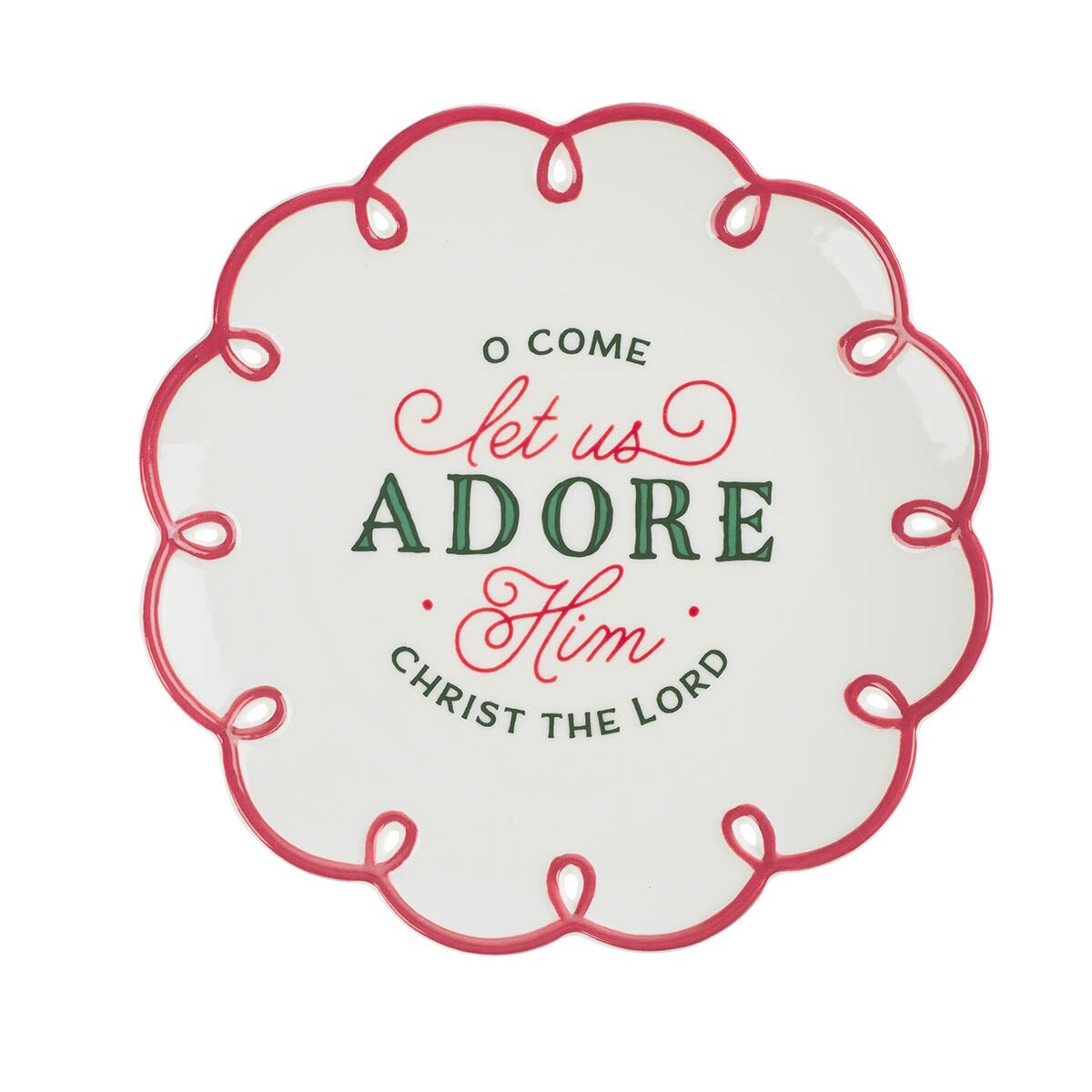 Plate-Let Us Adore Him-Scalloped Edge (9" Dia)