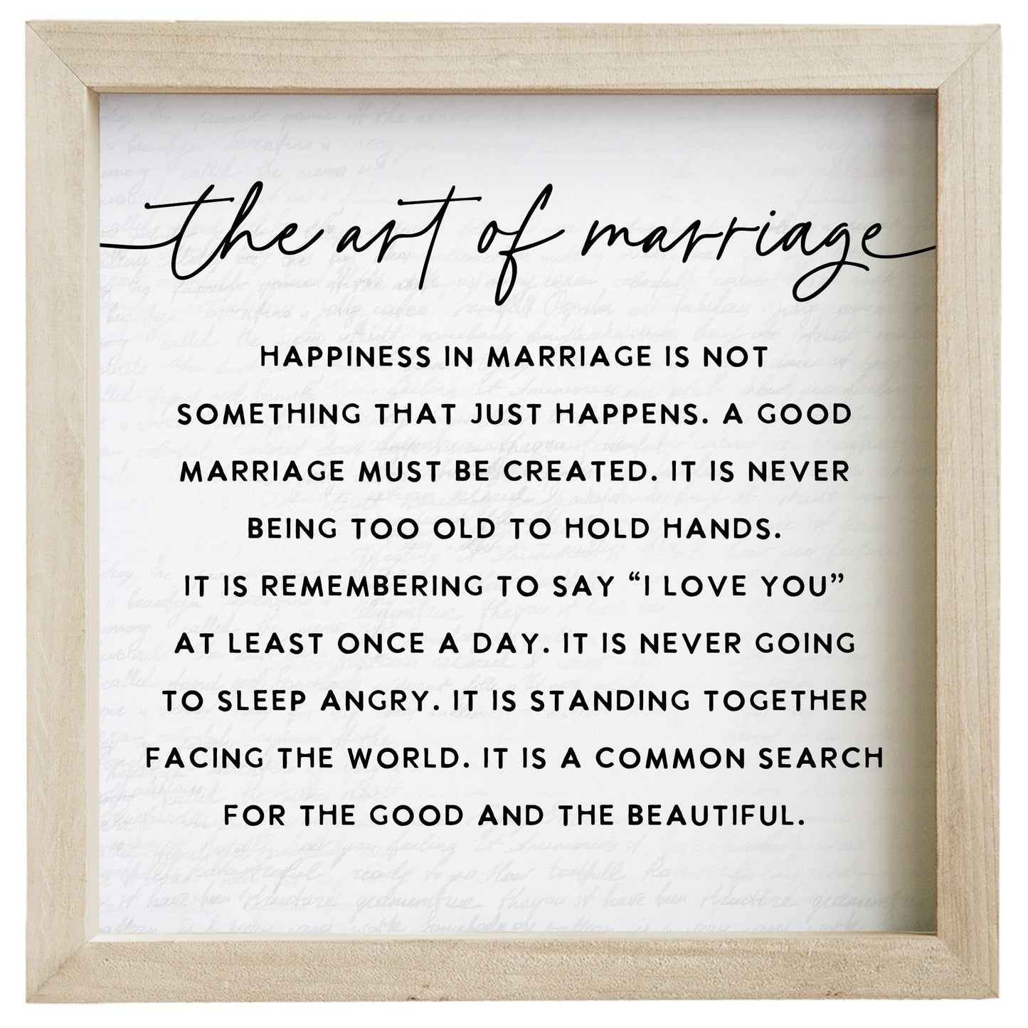 Rustic Frame-The Art Of Marriage (10" x 10")