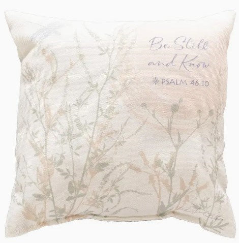 Pillow-Tranquil Prairie-Be Still And Know (9" x 9")