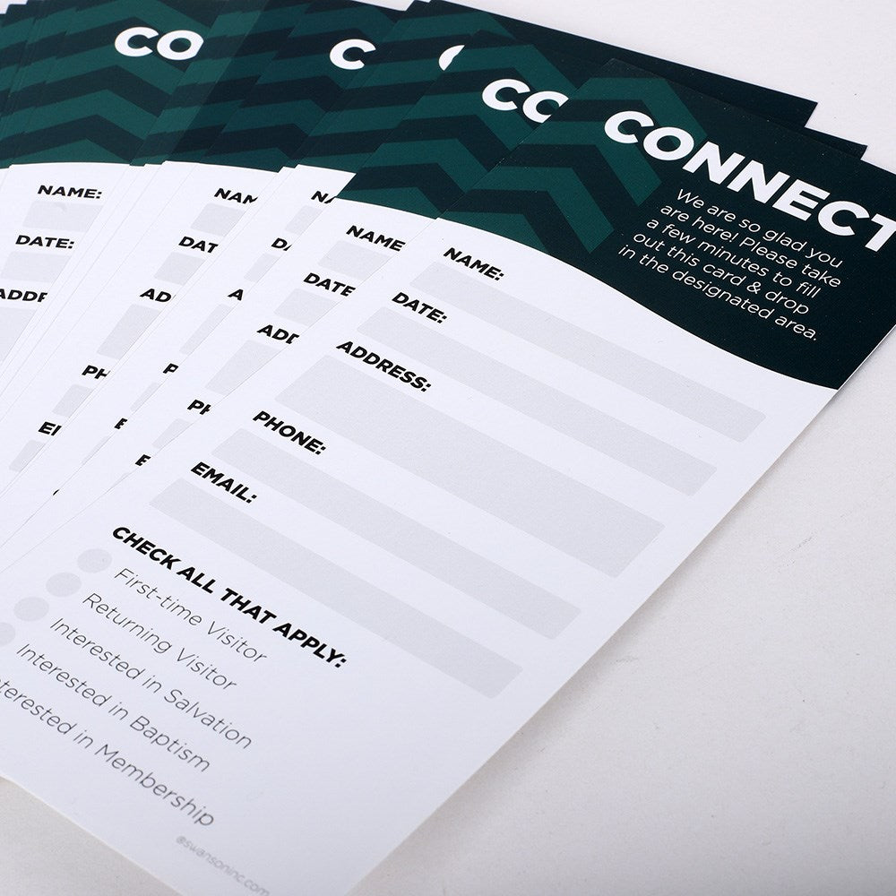 Welcome/Connect Card-Green (Pack Of 50)