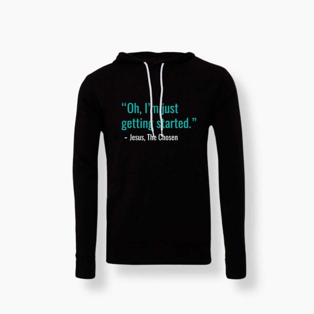 Hoodie-Just Getting Started-Black-Large