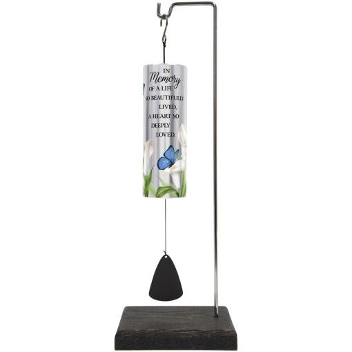 Wind Chime-Mini Cylinder Sonnets w/Stand-In Memory Of A Life Beautifully Lived-Gift Boxed (12.5" x 2") (#65254)