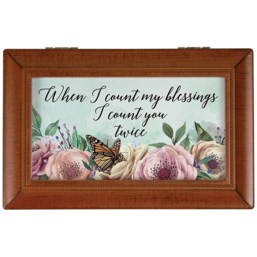 Music Box-When I Count My Blessings/Moonlight Sonata (6" x 4" x 2.5") (#19245)