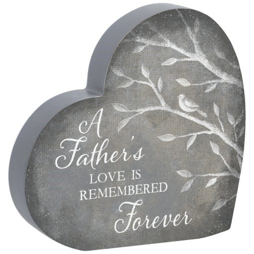 Heart Sitter-A Father's Love Is Remembered Forever (6" x 6" x 1") (#27592)