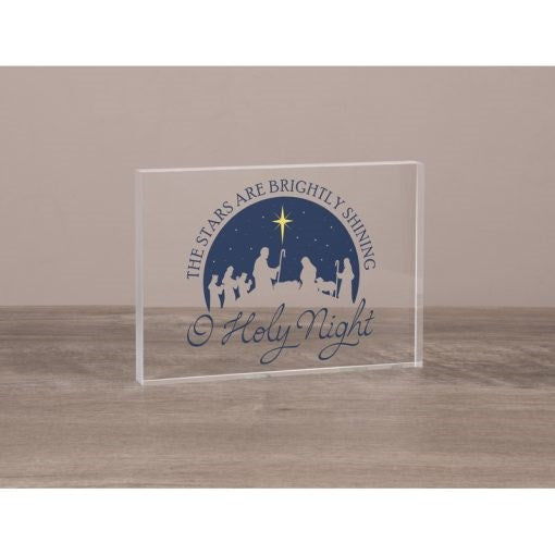 Block Sitter-The Stars Are Brightly Shining O Holy Night (7" x 5" x .75") (#33478)