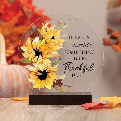 Round Sitter w/Base-There Is Always Something To Be Thankful For (6" Diameter) (#78604)